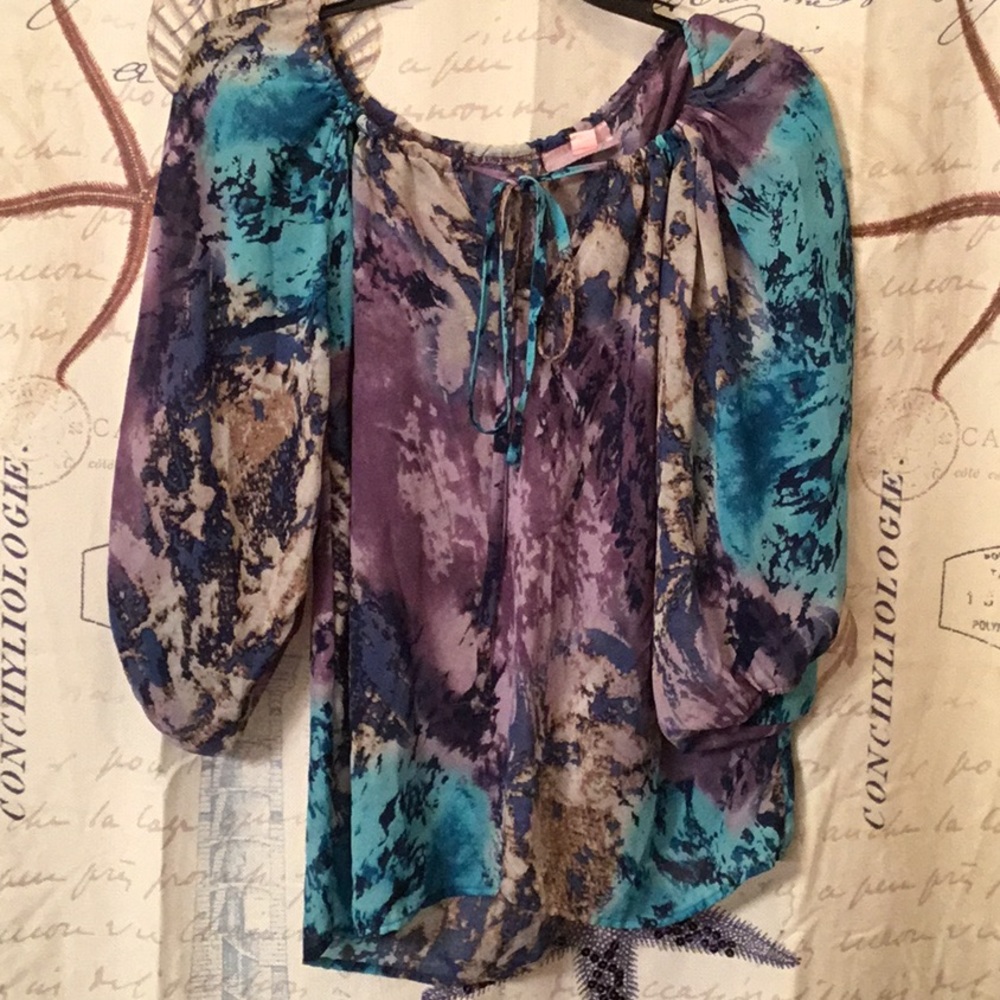 Sheer multicolored blouse